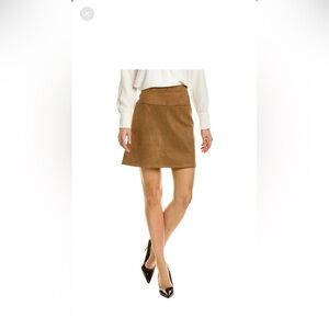 Max Studio high-waisted tan vegan suede skirt